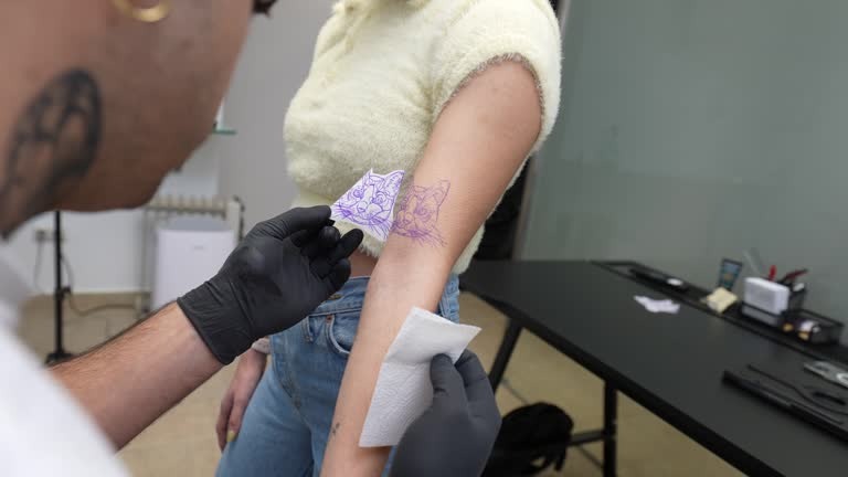 AI Tattoo Image Generator in Professional Tattooing with Armrest Stands